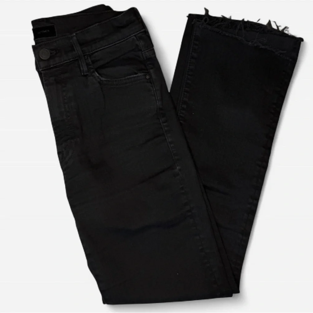 Mother Denim The Insider Crop Step Fray in wash Not Guilty Black Size 25 EUC - Picture 4 of 16